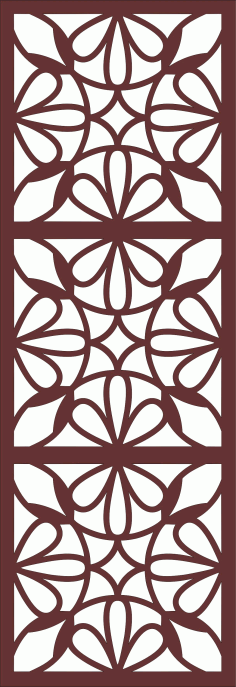 Living Room Grill Floral Seamless Design For Laser Cutting Free DXF File