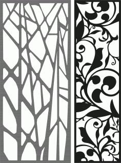 Living Room Screen Floral Seamless Design For Laser Cutting Free DXF File