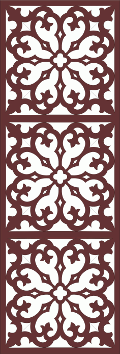 Living Room Seamless Floral Grill Design For Laser Cut Free Vector File