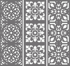 Living Room Seamless Floral Grill Pattern For Laser Cutting Free DXF File