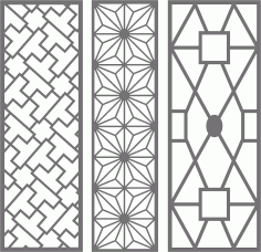 Living Room Seamless Floral Jali Patterns For Laser Cutting Free DXF File