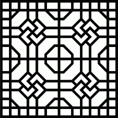 Living Room Seamless Floral Lattice Stencil Pattern For Laser Cut Free Vector File
