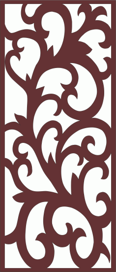 Living Room Seamless Floral Screen For Laser Cutting Free DXF File