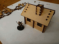 Log Cabin For 28mm Tabletop Gaming Laser Cut Design Template Free DXF File