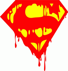 Logo Superman Bleeding Sticker Free DXF File