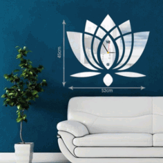 Lotus Wall Clock Free Vector File