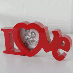 Love Couple Photo Frame For Laser Cut Free Vector File
