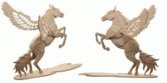 Magical Pegasus Flying Horse Cnc Laser Pattern L 12 Free DXF File