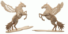 Magical Pegasus (flying Horse) Cnc Laser Pattern L 12 Mm Free DXF File