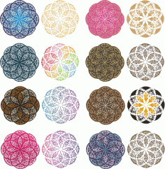 Mandala Color Set Ornament Free Vector File