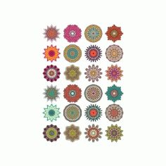 Mandala Ornaments Circles Set Free Vector File
