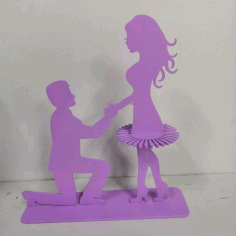 Marriage Proposal Couple Napkin Holder For Laser Cut Free Vector File
