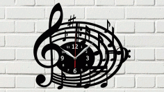 Melody Clock For Laser Cut Free Vector File