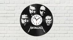 Metallica Wall Clock For Laser Cut Free Vector File