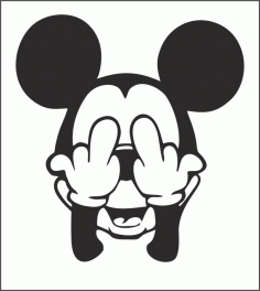 Mickey Sticker For Laser Cut Free Vector File