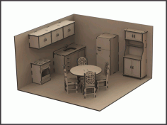 Miniature Dollhouse Furniture Free DXF File