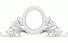 Mirror Frame Floral Free DXF File