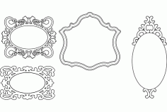 Mirror Frames Simple Designs Free DXF File