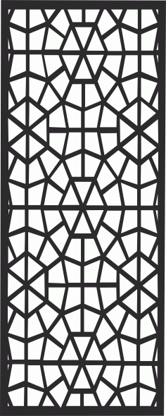 Modern Panel Floral Lattice Stencil Room Divider Free DXF File