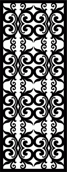 Modern Privacy Partition Indoor Floral Lattice Stencil Panel Free DXF File