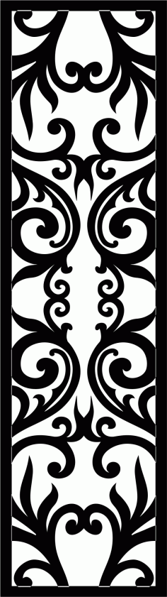 Modern Privacy Partition Indoor Panel Floral Lattice Stencil Design For Laser Cut Free Vector File
