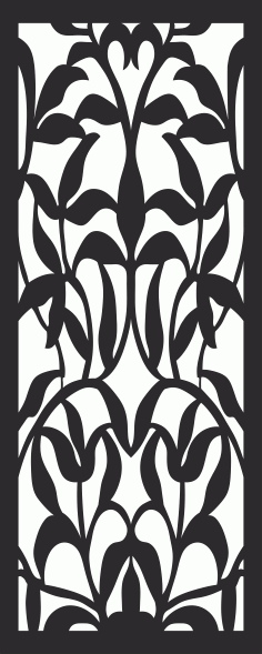Modern Privacy Partition Indoor Panels Room Divider Floral Lattice Stencil Seamless Pattern For Laser Cut Free Vector File