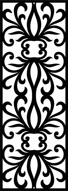 Modern Privacy Partition Room Divider Floral Lattice Stencil Seamless For Laser Cut Free Vector File