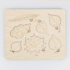 Montessori Leaf Puzzle Wooden Learning Toys For Kids For Laser Cut Free Vector File
