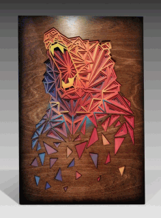 Multicolor Bear Wall Hanging Sculpture Free Vector File