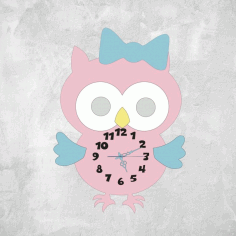 Multilayer Owl Clock Cnc Laser Cutting Free Vector File