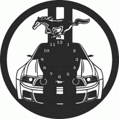 Mustang Car Wall Clock Free DXF File