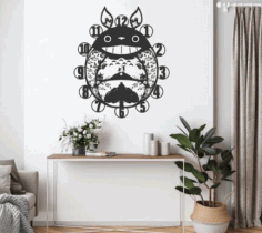 My Neighbor Totoro Wall Clock For Laser Cutting Free DXF File