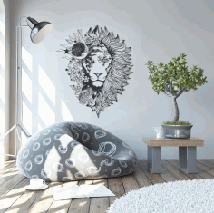 Myth Lion Housewarming Gift Exclusive Home Decor Metal Art For Laser Cut Free Vector File