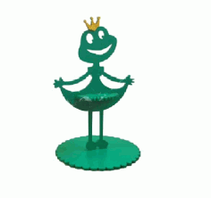 Napkin Holder Princess Frog Napkin Table Holder Laser Cutting Free DXF File, Free Vectors File