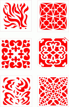 New Window Screens Set For Laser Cut Free Vector File