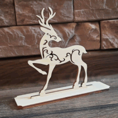 New Year Figurine Christmas Deer Laser Cut Free Vector File