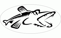 Northern Pike Fish Silhouette Free DXF File