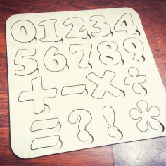 Numbers Puzzle Template For Laser Cut Free Vector File