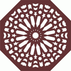 Octagonal Living Room Jali Seamless Panel For Laser Cutting Free DXF File