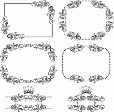 Ornament Border Set For Laser Cutting Free Vector File