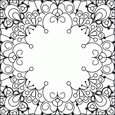 Ornament Floral Stencil Pattern Design For Laser Cut Free Vector File