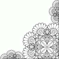 Ornament Floral Stencil Pattern For Laser Cut Free Vector File