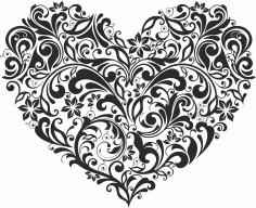Ornament Heart For Laser Cutting Free Vector File