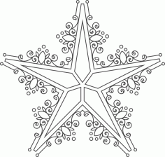 Ornament Star For Laser Cutting Free Vector File