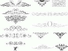 Ornaments Collection For Laser Cutting Free Vector File