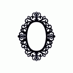 Oval Shaped Mirror Frame Free DXF File