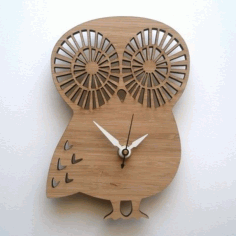 Owl Clock Cnc Laser Cutting Free Vector File