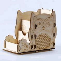 Owl Shaped Stationery Shelves For Laser Cut Cnc Free Vector File