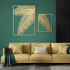 Palm Leaf Wall Decor For Laser Cutting Free Vector File, Free Vectors File
