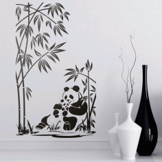Pandas Wall Decor Wall Art For Laser Cutting Free Vector File, Free Vectors File